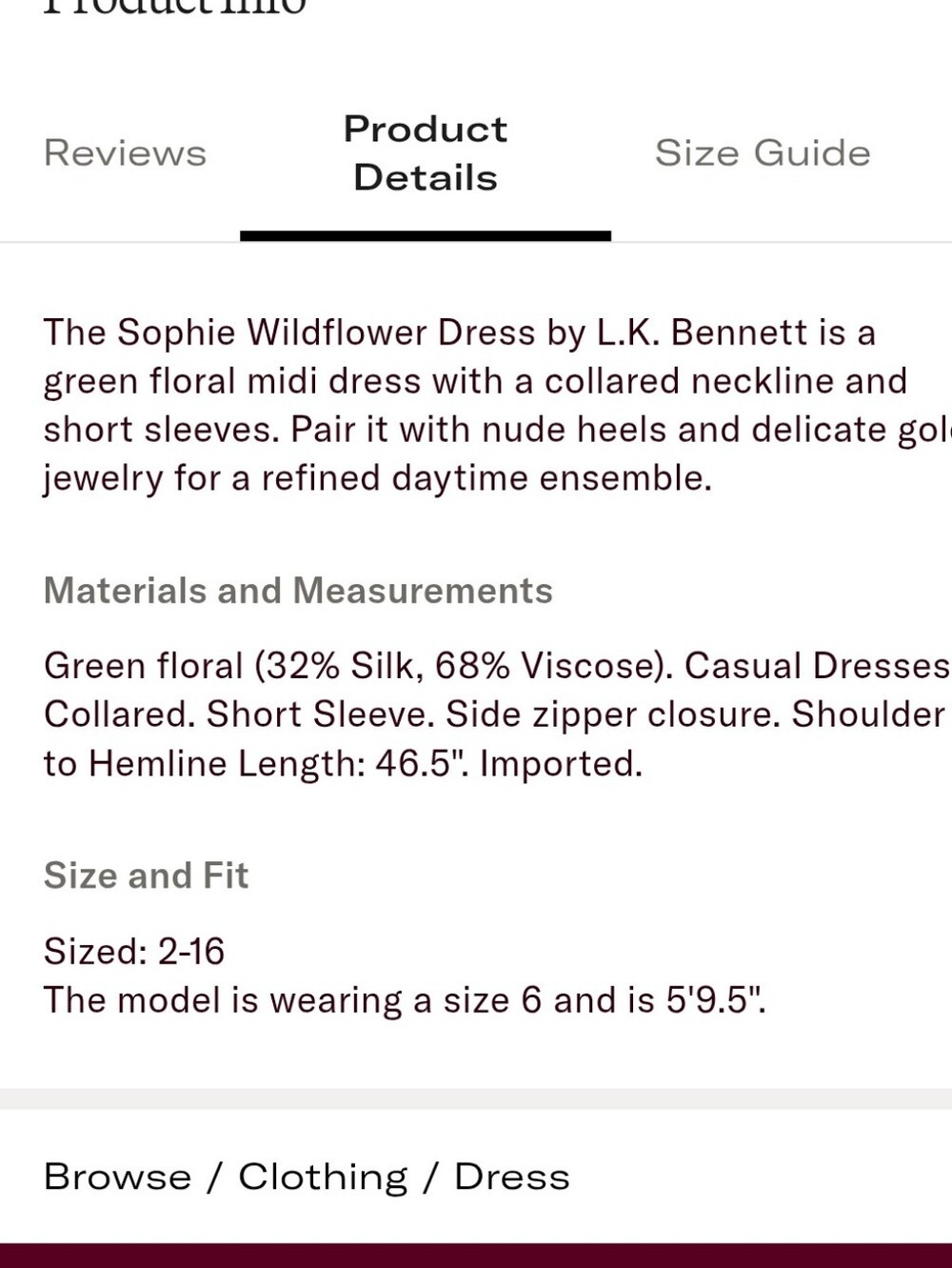 LK Bennet Silk Sophie Wildflower Dress Green White Midi 2 XS Summer Boho Maxi - Picture 6 of 16
